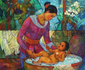 035 San Miguel, Roger Mother and Child IV oil on canvas